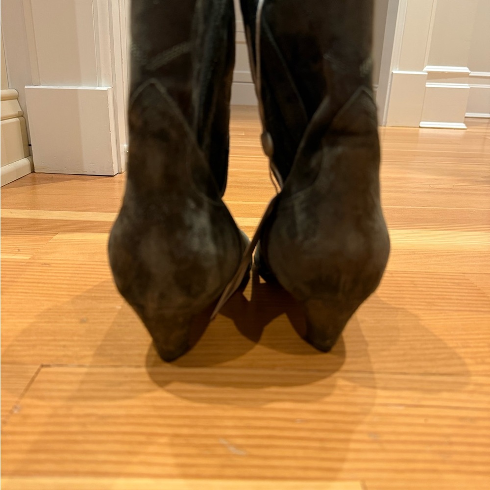Khaite Dallas Western Boots Dark Olive - Picture 8 of 9